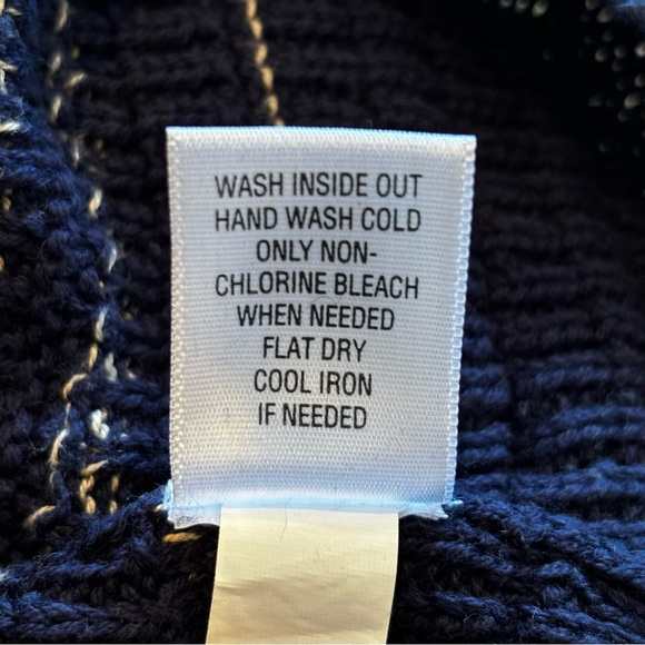 Dana Buchman Fringe Sweater Navy Blue and Tan Size L - Picture 5 of 5